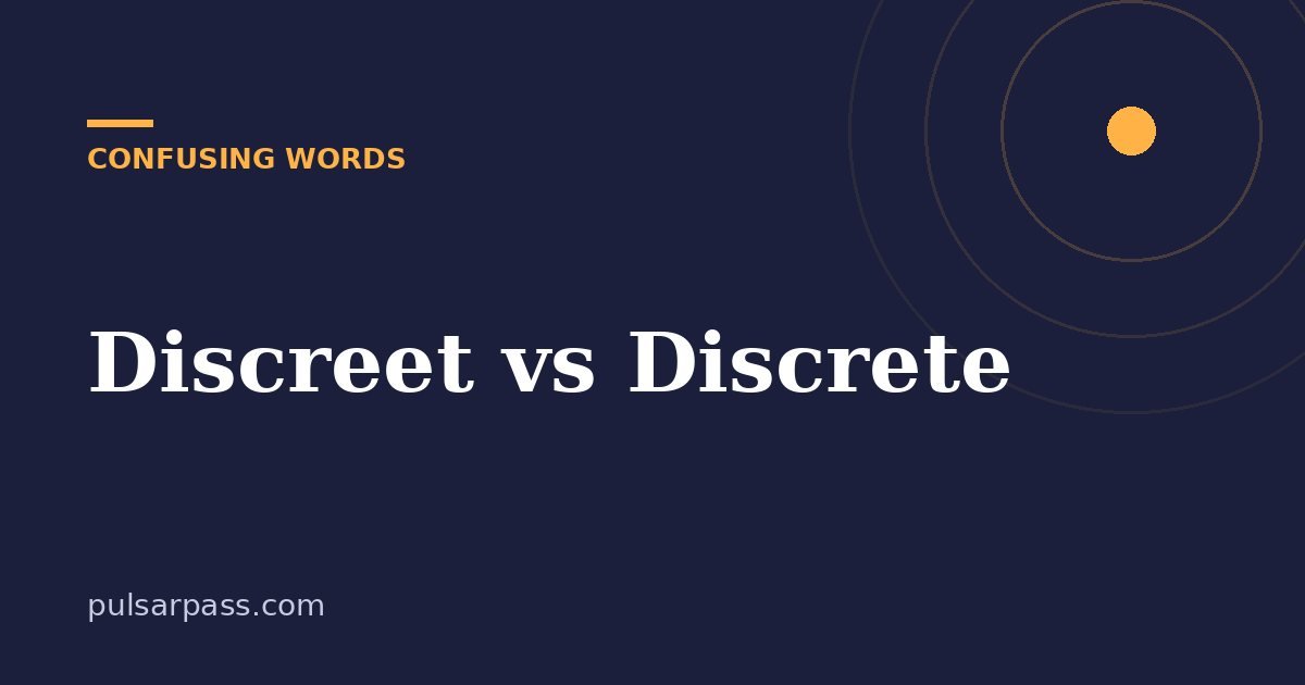 Discreet vs Discrete – Confusing Words guide