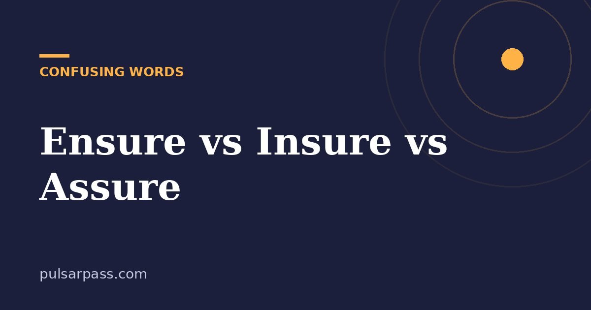 Ensure vs Insure vs Assure – Confusing Words guide