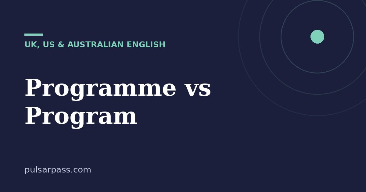 Programme vs Program – UK, US & Australian English guide