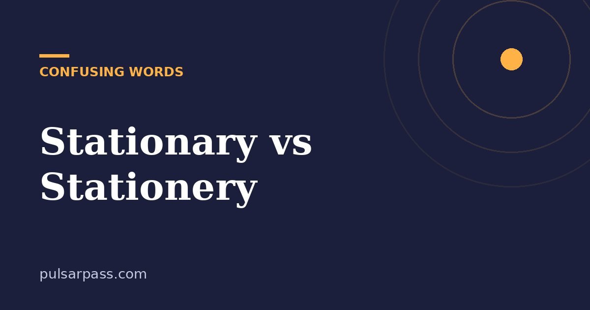 Stationary vs Stationery – Confusing Words guide